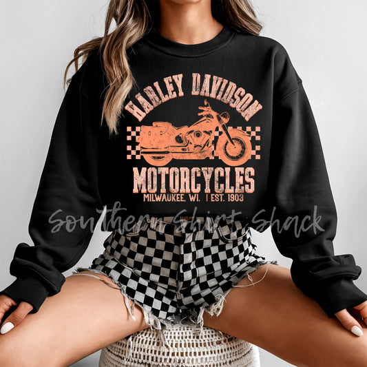 Black & Orange Harley Sweatshirt