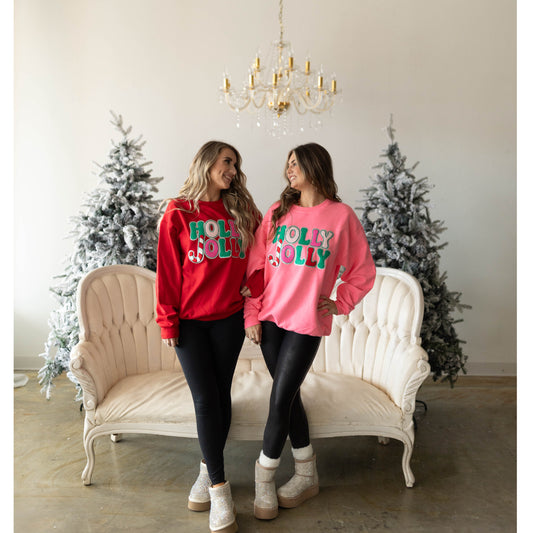 Holly Jolly Chenille Patch Sweatshirt