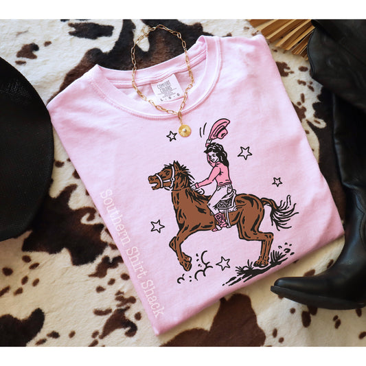 Retro Cowgirl | Blossom Comfort Colors tee