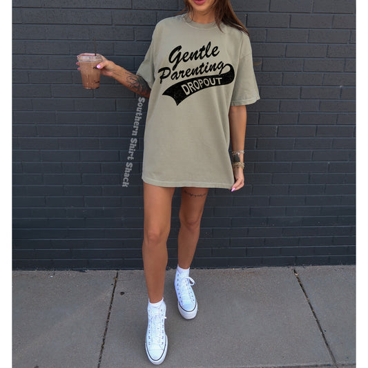Gentle Parenting Drop Out | Khaki comfort colors tee