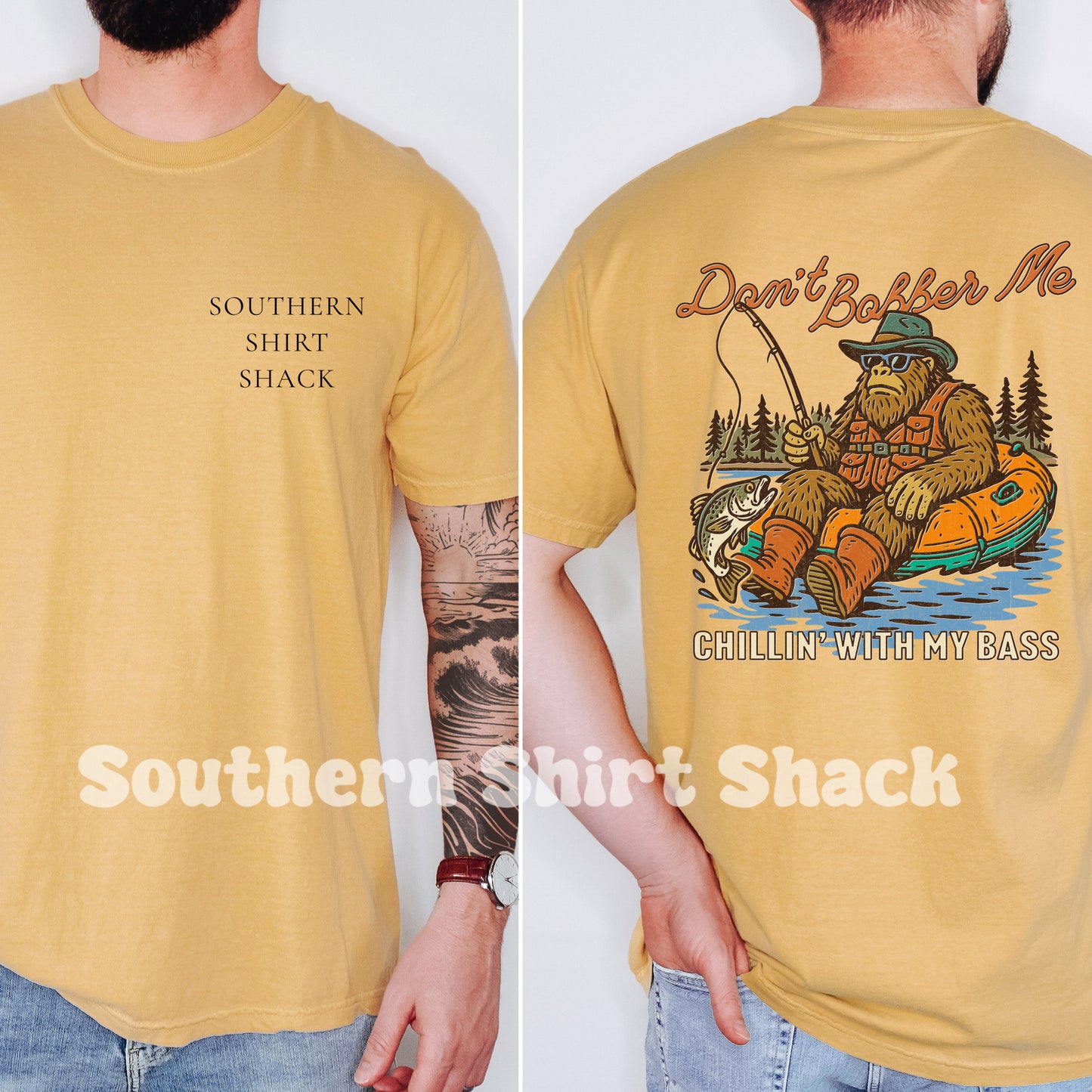 Dont Bobber Me Comfort Colors Tee | Mustard