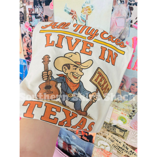 All my exes live in Texas Comfort Colors tee | Ivory