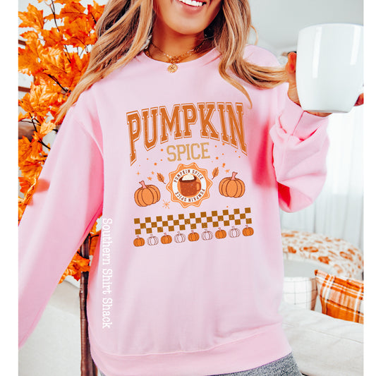 Preppy Pumpkin Spice | Pink Sweatshirt