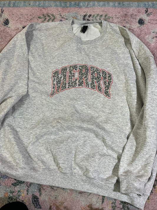 Oopsie leopard merry sweatshirt  | 2X | READY TO SHIP