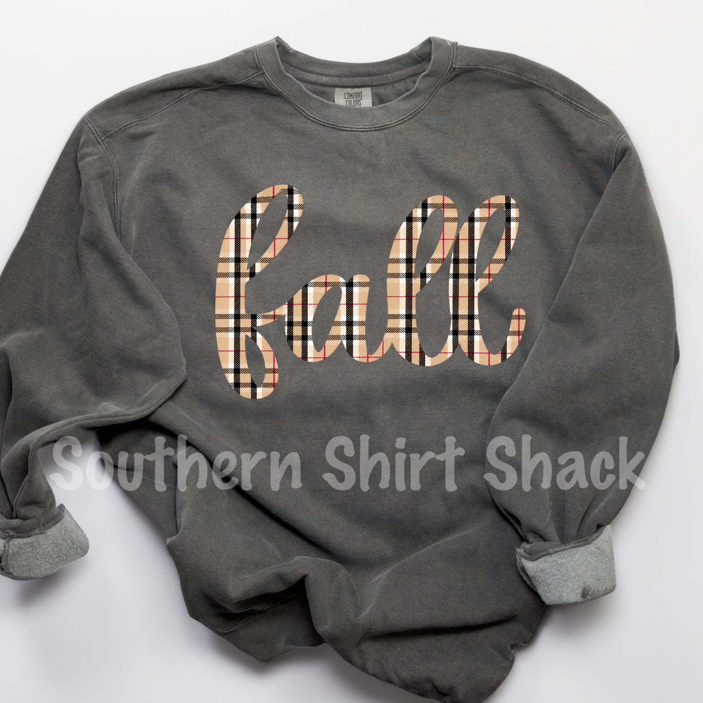 Plaid Fall | Pepper Comfort Colors Sweatshirt