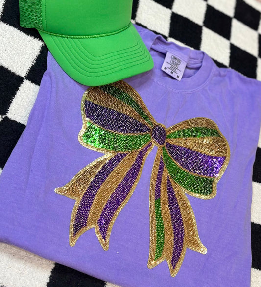 Mardi Bow Patch T shirt | M | READY TO SHIP