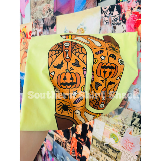 Halloween Boots | MULTIPLE OPTIONS | Pepper Comfort Colors Tee