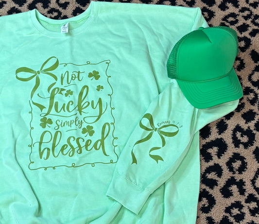 Not lucky simply blessed sweatshirt - 3X READY TO SHIP