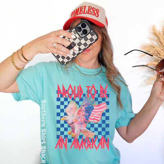 Proud to be an American Comfort Colors tee | Chalky Mint