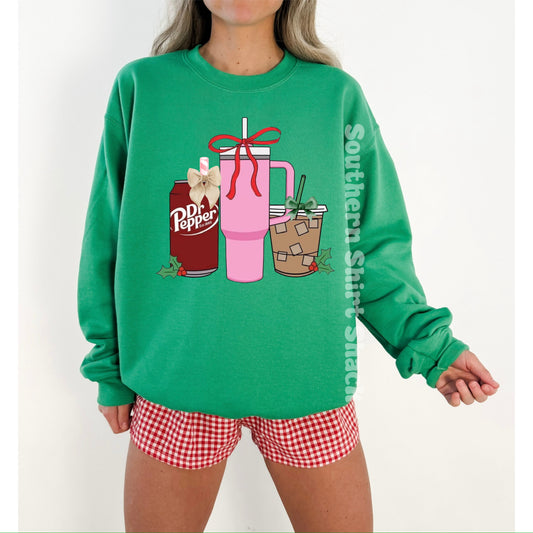 Dr. Pepper, Stanley and Coffee | Kelly Green Sweatshirt