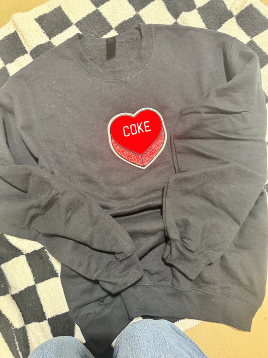Cola heart patch sweatshirt | m | READY TO SHIP