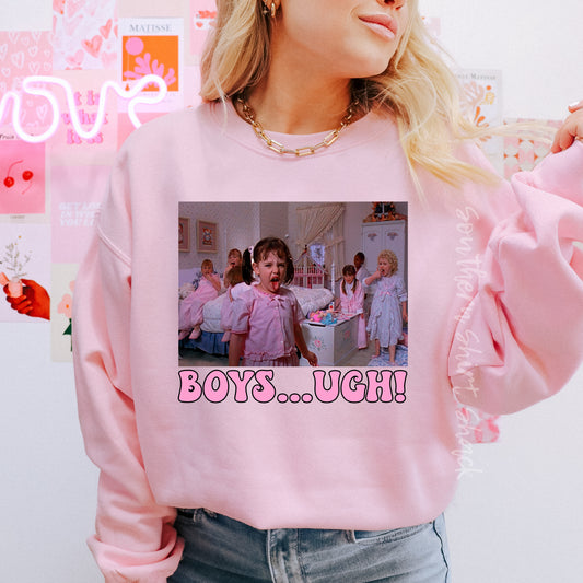 Boys…Ugh | Light Pink Sweatshirt