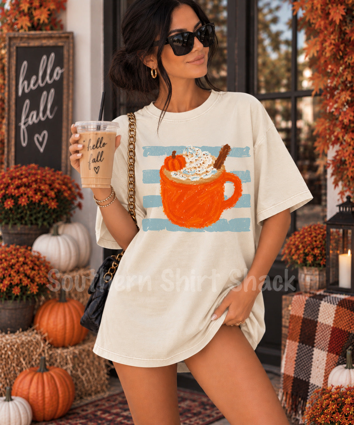 Pumpkin Spice Mug | Ivory Comfort Colors tee