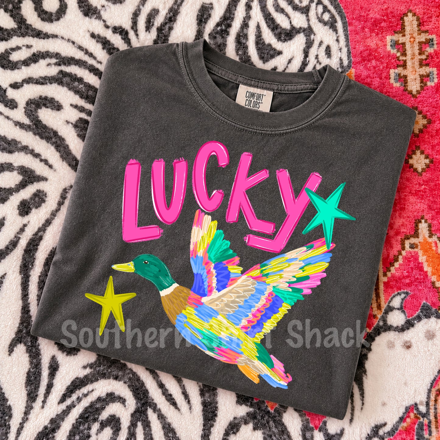 Lucky Duck | Pepper Comfort Colors tee