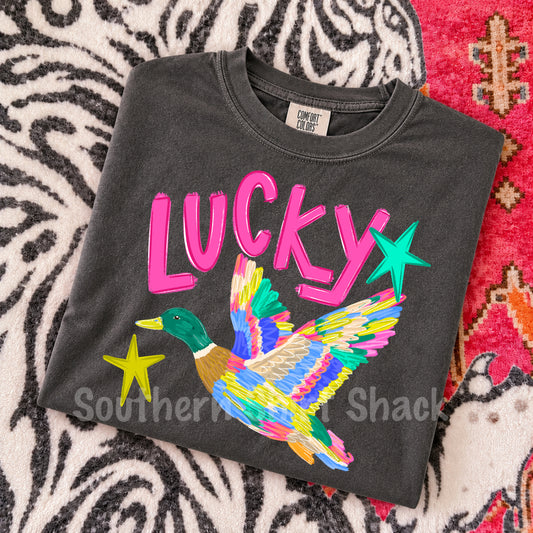 Lucky Duck | Pepper Comfort Colors tee