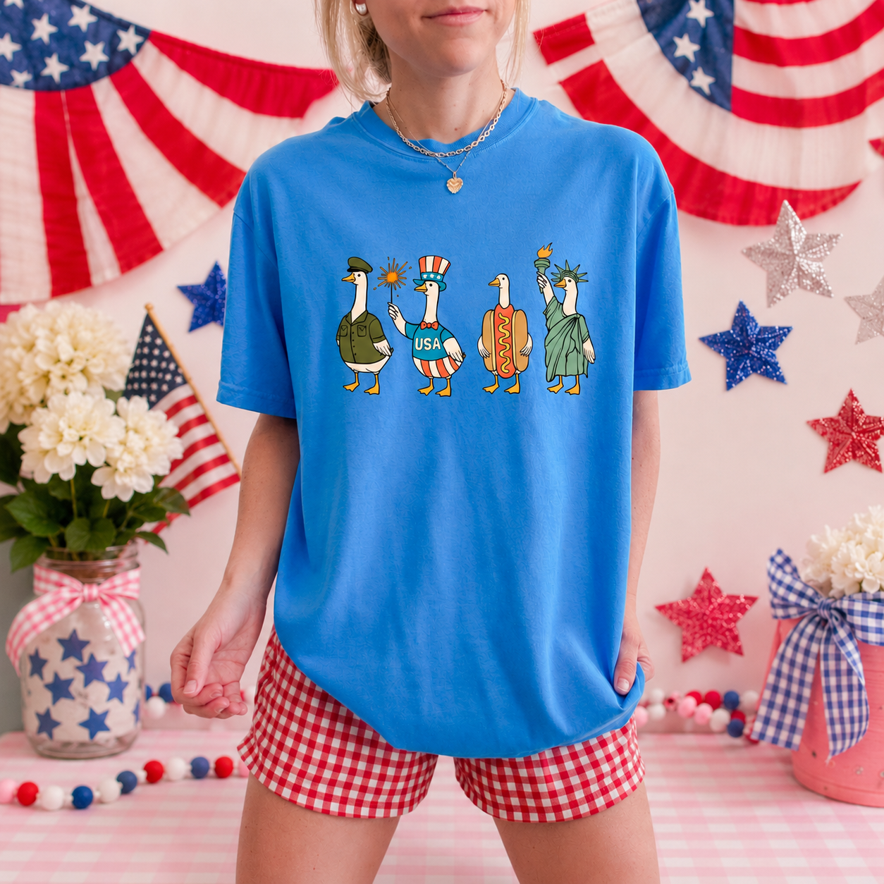 Patriotic Geese Comfort Colors tee | Royal Caribbean