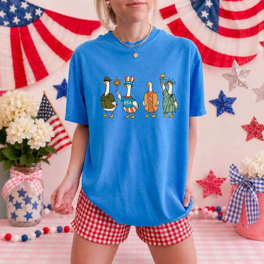 Patriotic Geese Comfort Colors tee | Royal Caribbean