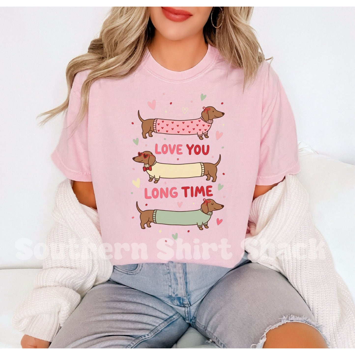 Weenie Dog love you long time Comfort Colors tee | Blossom