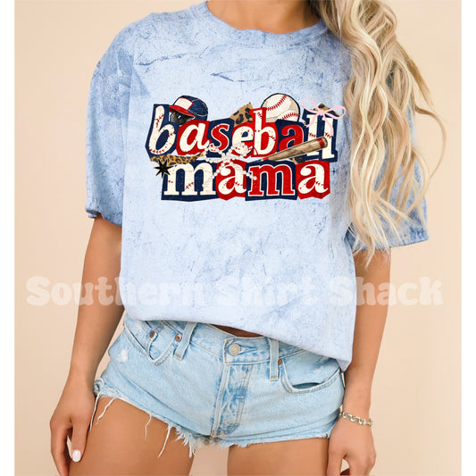 Y2K baseball mama Ocean mineral wash CC tee