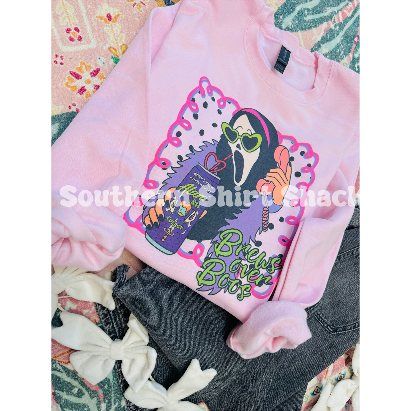 Brews over Boos | Light Pink Sweatshirt