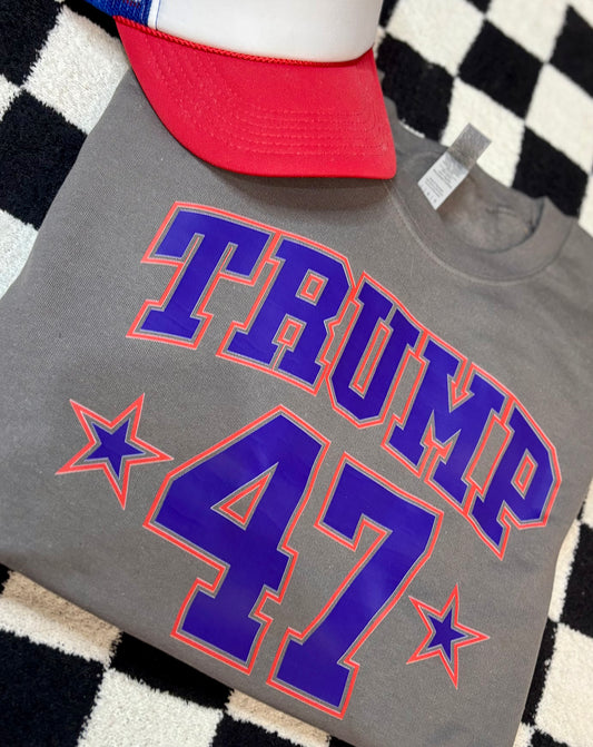 Trump 47 charcoal sweatshirt - Large READY TO SHIP