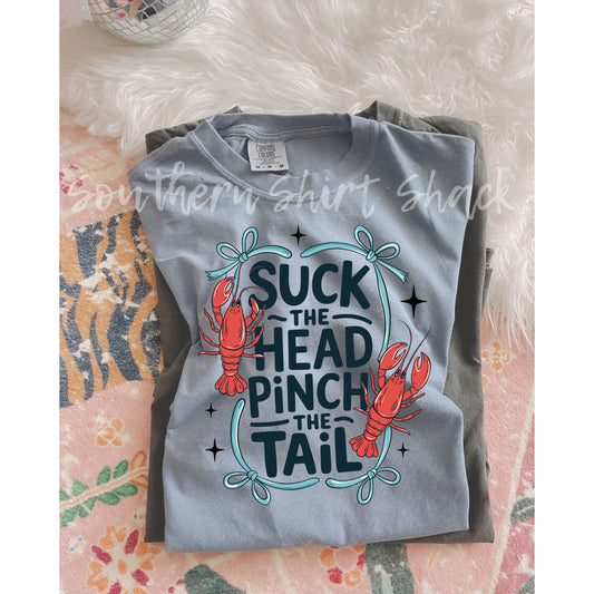 Crawfish suck the head Comfort Colors tee | Granite