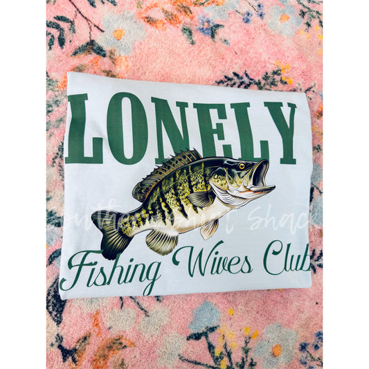 Lonely Fishing Wives Club Comfort Colors Tee | Light Blue