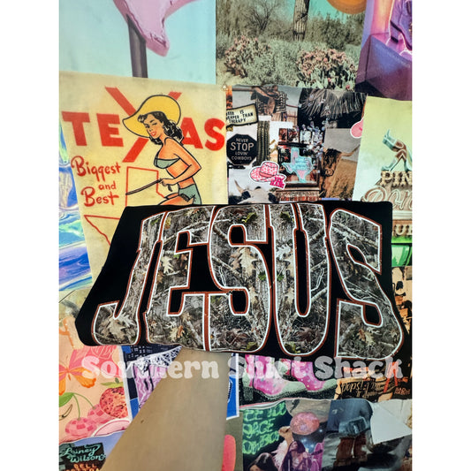 Camo Jesus Sweatshirt brown outline | Black