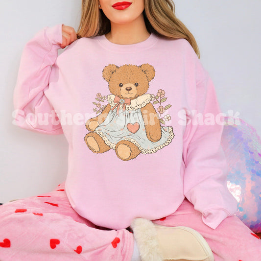 Babydoll Teddy Bear Sweatshirt | light pink