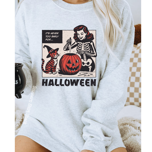 Never too early for Halloween | Ash Gray Sweatshirt