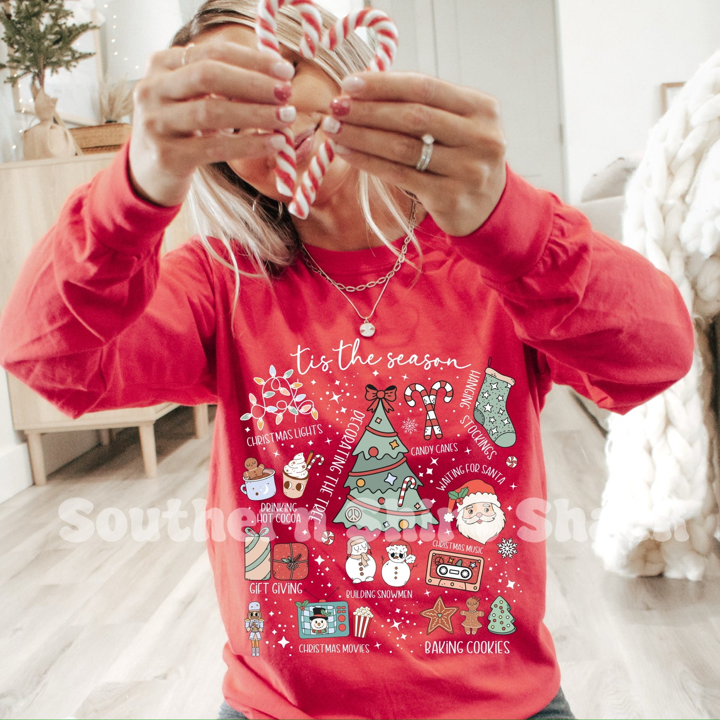 Tis The Season | Crimson Comfort Colors Long Sleeve