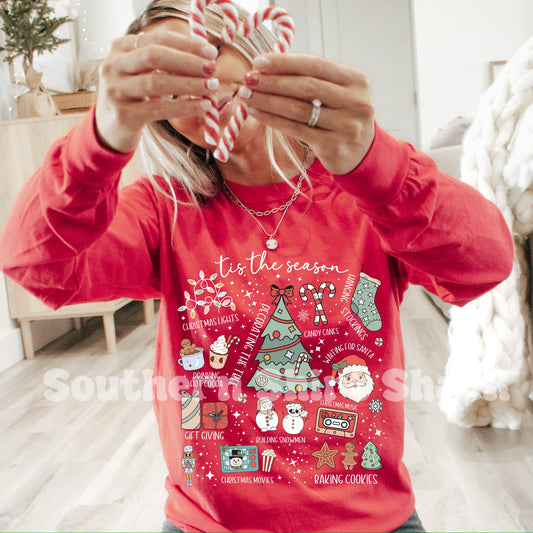 Tis The Season | Crimson Comfort Colors Long Sleeve