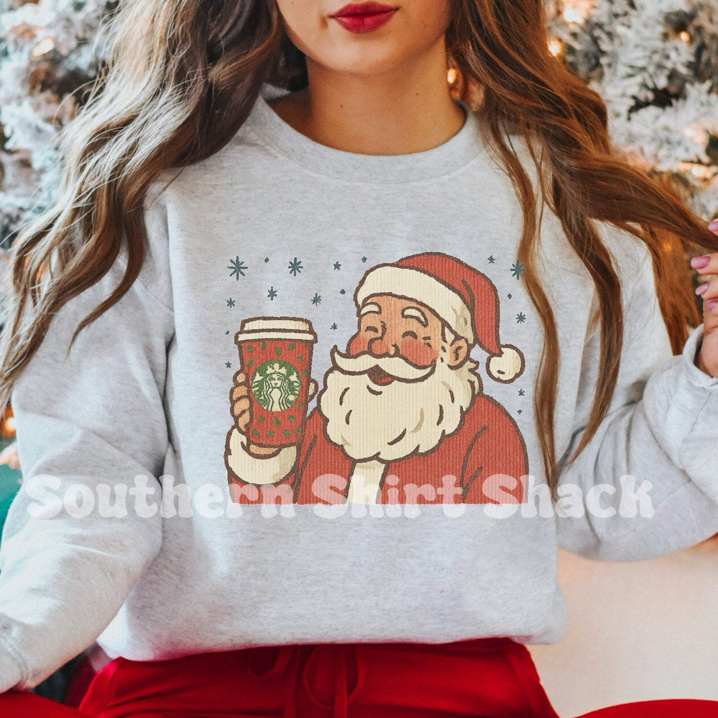 Santa’s Fav Drink (multiple options) | Ash Gray Sweatshirt