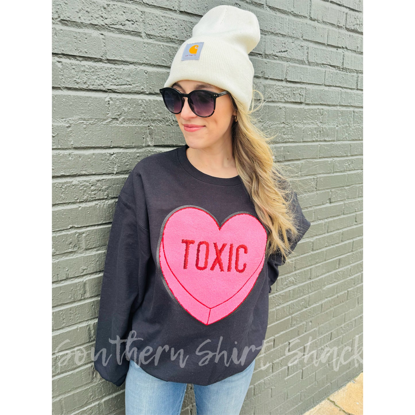 Toxic Heart Patch Sweatshirt | Black