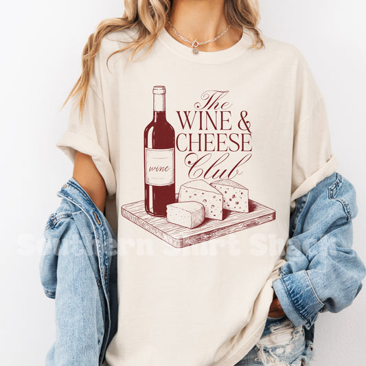 Wine & Cheese Club Comfort Colors tee | Ivory