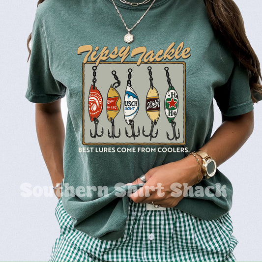 Tipsy Tackle | Emerald Green Comfort Colors tee