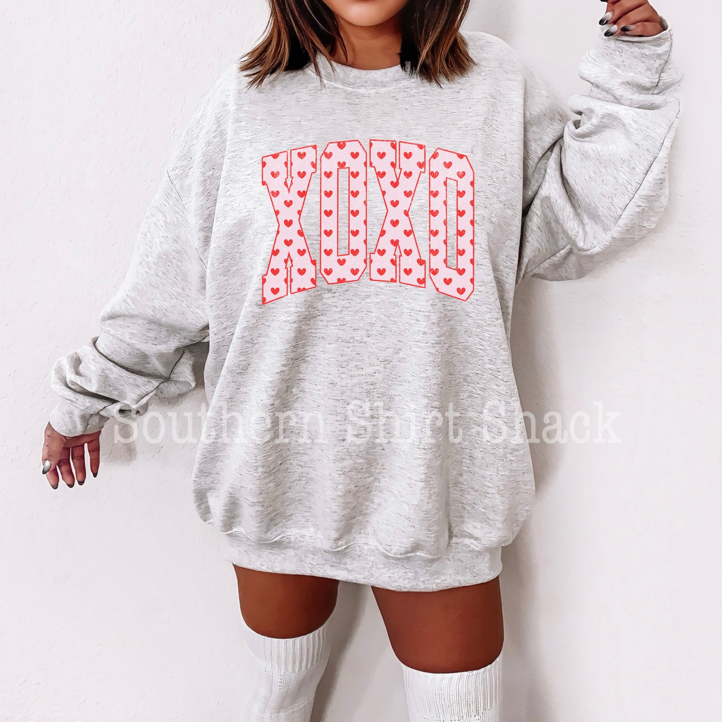 XOXO hearts | Ash Gray Sweatshirt