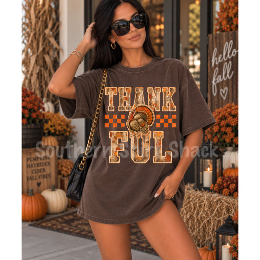 Camo Thankful Comfort Colors tee | Espresso