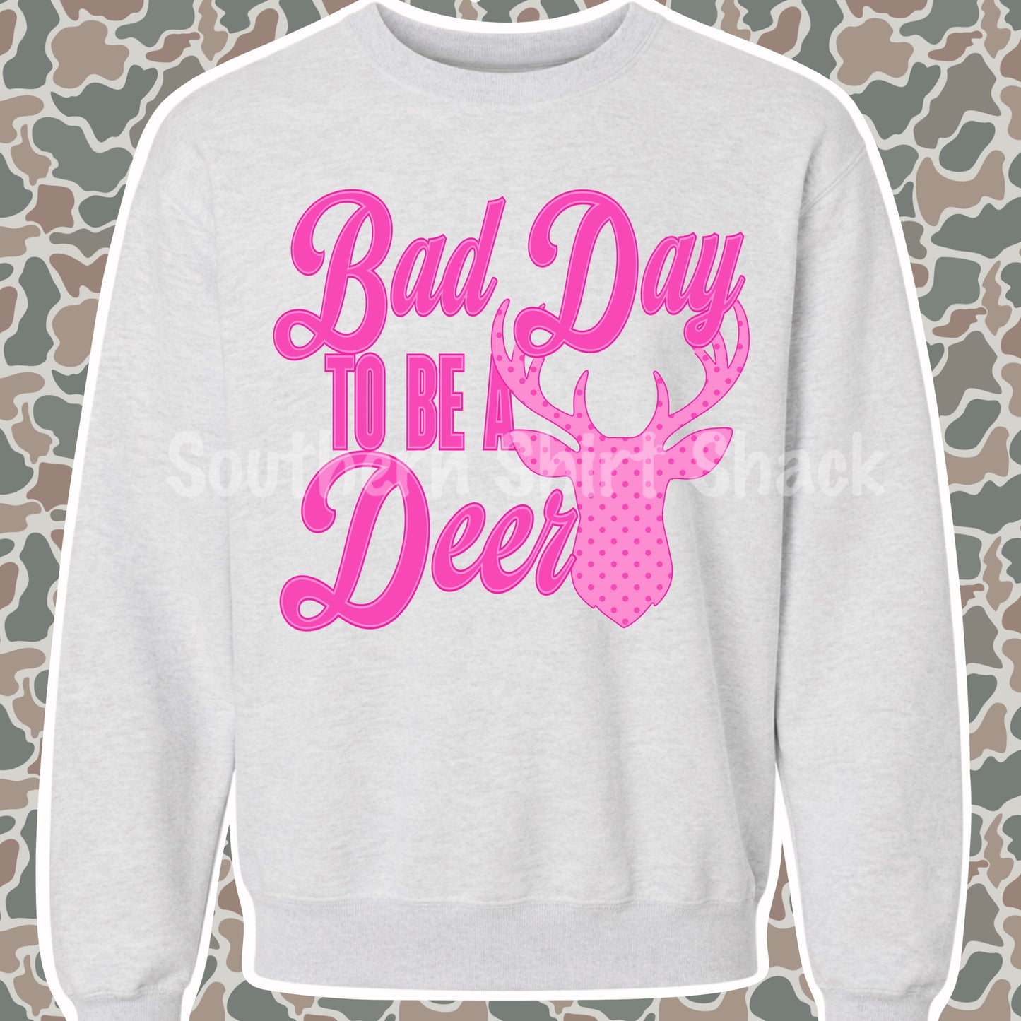 Bad day to be a deer (pink) Sweatshirt | Ash gray