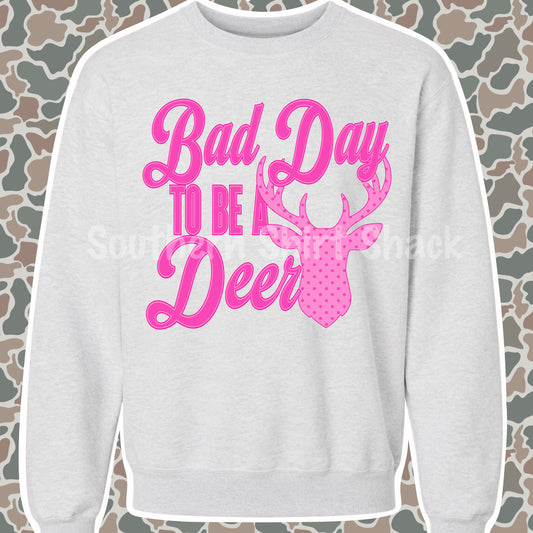 Bad day to be a deer (pink) Sweatshirt | Ash gray