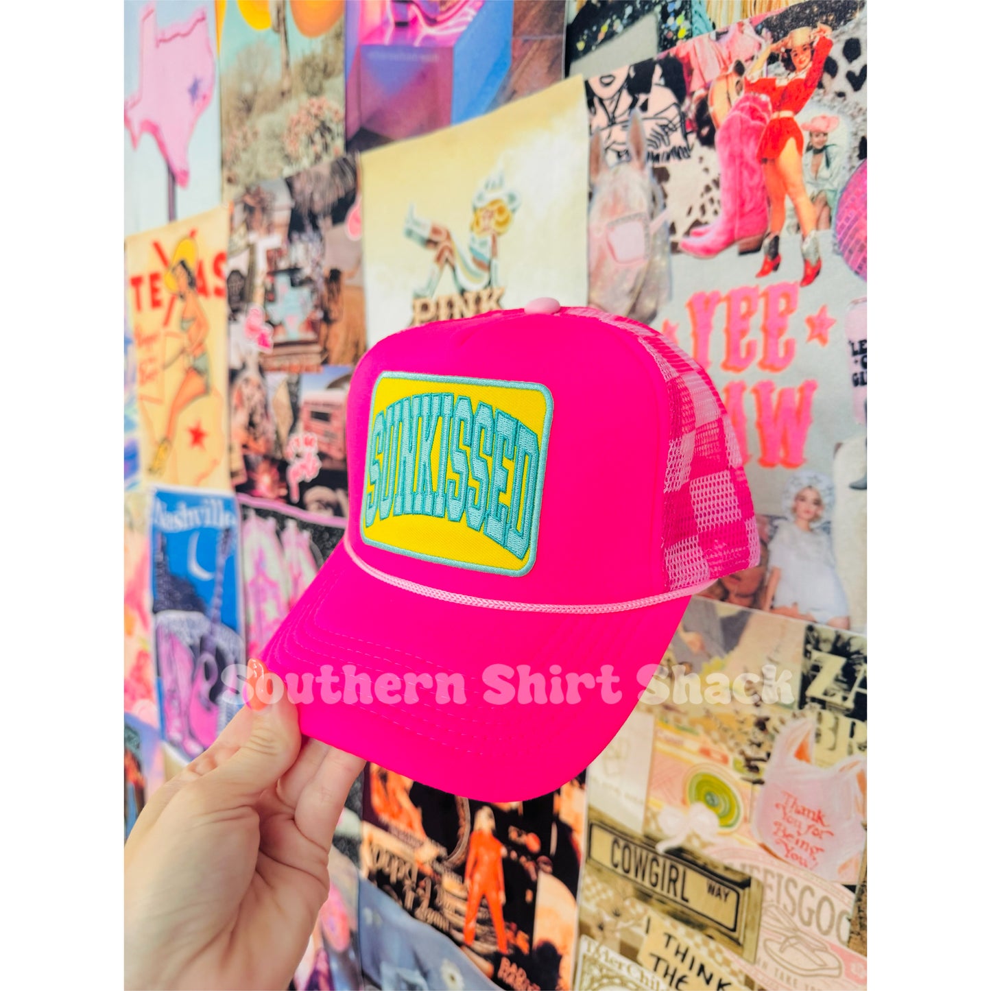 Sunkissed Checkered Mesh Trucker Hat | ready to ship
