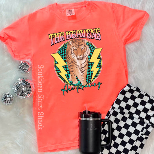 The heavens are roaring | Neon Orange Comfort Colors tee