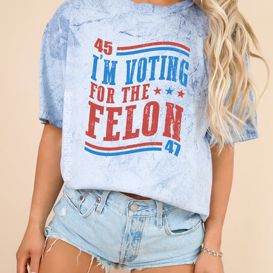 Voting for the Felon mineral wash CC tee