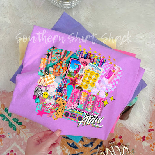 Alani Collage Comfort Colors tee | Neon Violet