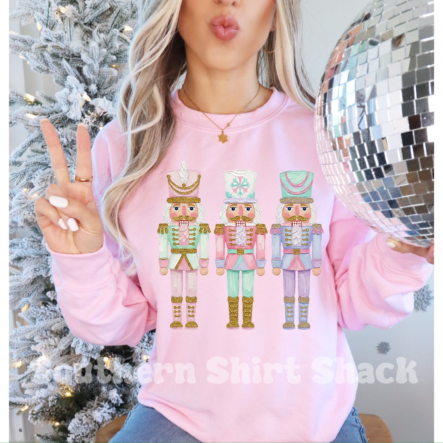 Pastel Nutcrackers | Light Pink Sweatshirt