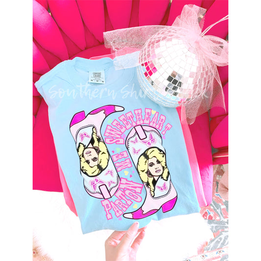 Parton me Sweetheart Comfort Colors tee | Chambray