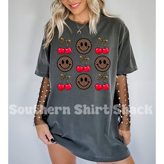 Boujee smiley cherries | Pepper Comfort Colors Tee