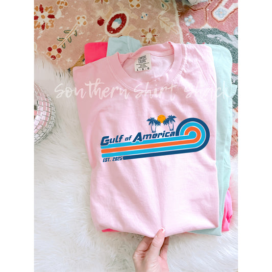 Retro Gulf of America Comfort Colors tee | Blossom