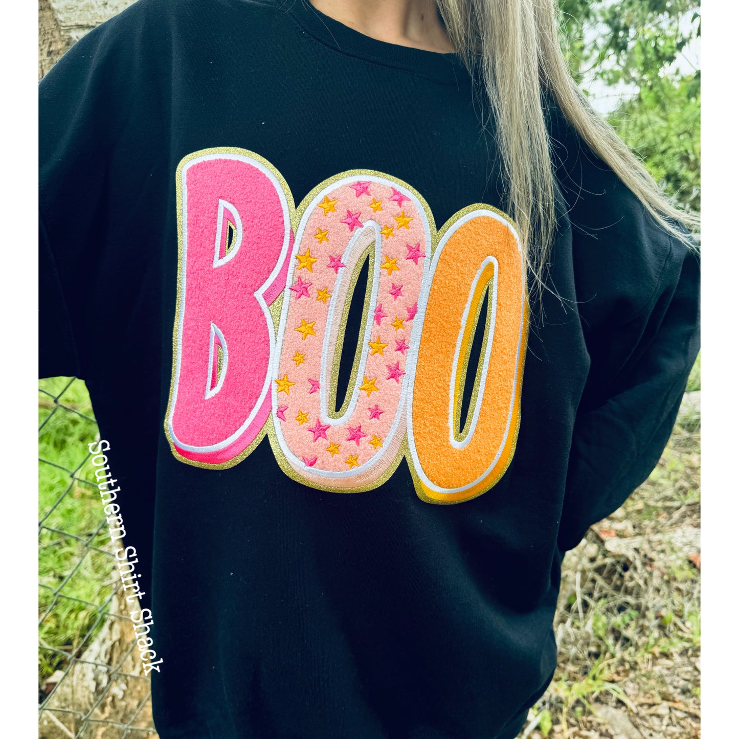 Preppy Boo Chenille Patch Sweatshirt