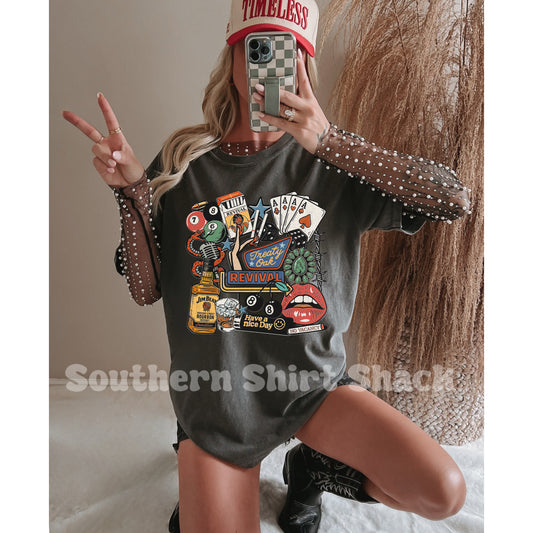 Treaty Oak Collage | Pepper Comfort Colors Tee